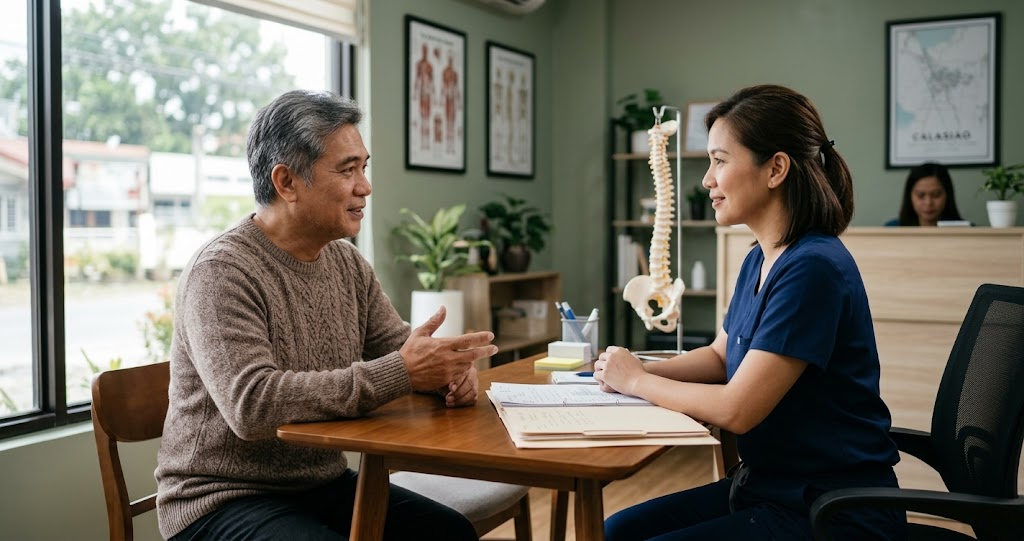 A patient exploring non-surgical care options after injections and medication did not resolve leg pain